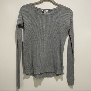 Gray Waffle Knit Sweater